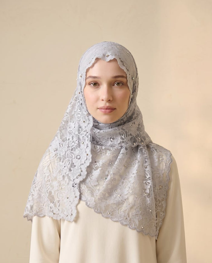 Selendang Japanese Lace — Grey