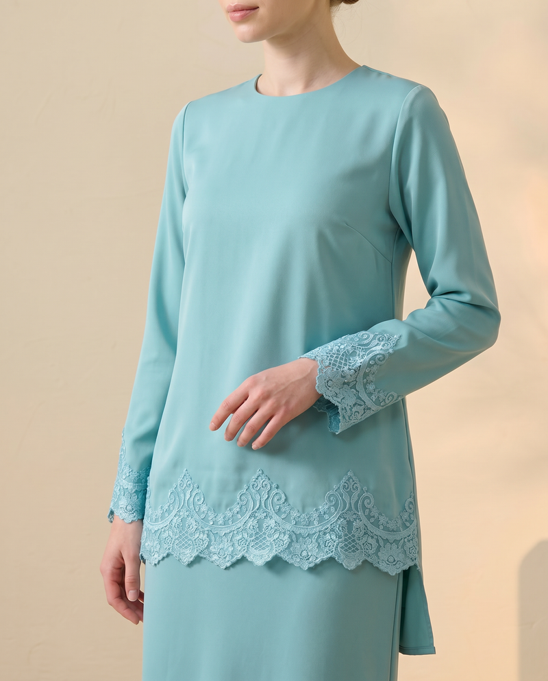 Baju Kurung Arisya Plain Cerutti Patching Lace