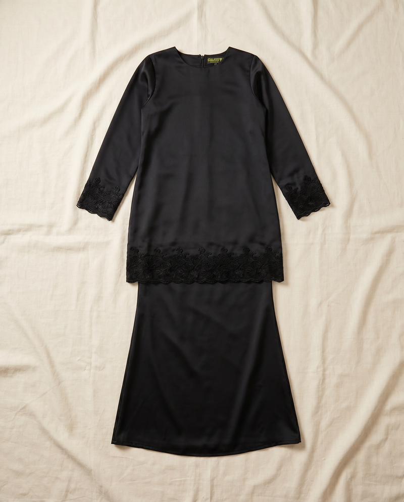 Baju Kurung Arisya Plain Cerutti Patching Lace
