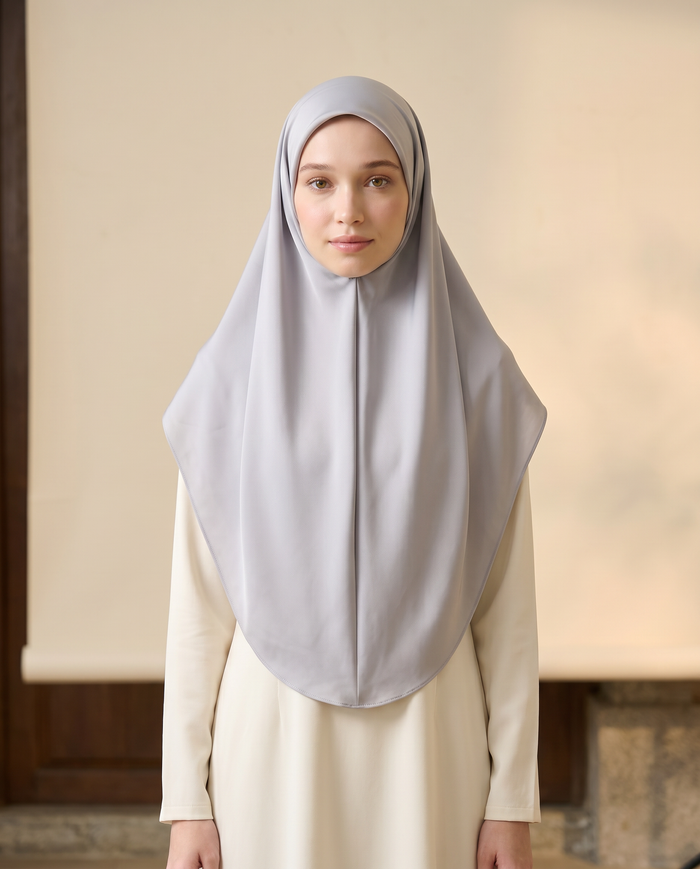 Tudung Bawal Chamuse Plain — Silver Grey
