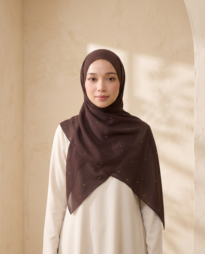 Tudung Bawal Tiara Cotton Batu — Dark Purple