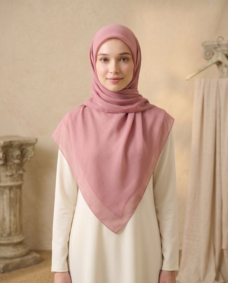 Tudung Bawal Tiara Cotton Batu