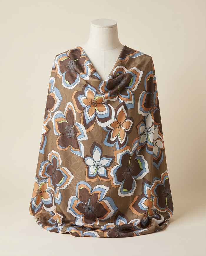 Exclusive Crepe Studded Leonard — Dark Brown Acanthus Scroll