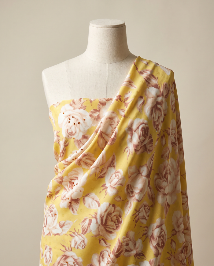 Exclusive Crepe Studded Leonard — Yellow Rose (D4)