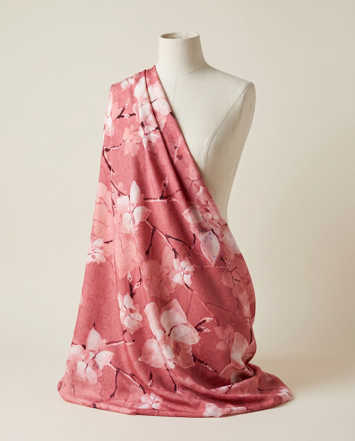 Exclusive Crepe Studded Leonard — Ruby Red Floral