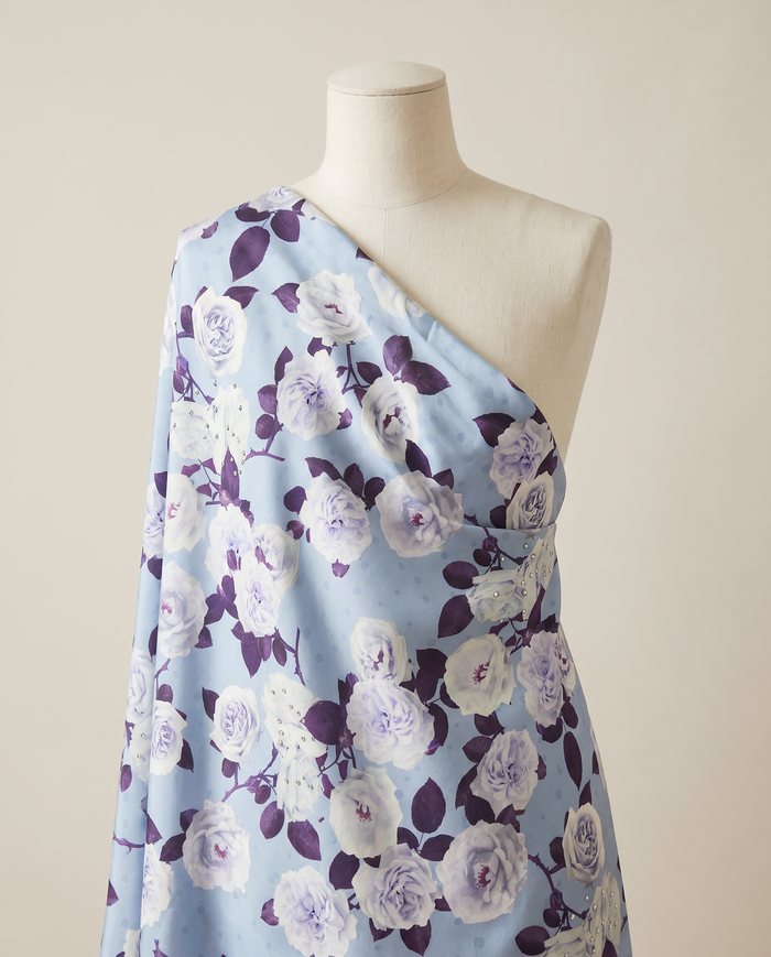 Exclusive Crepe Studded Leonard — Blue Floral