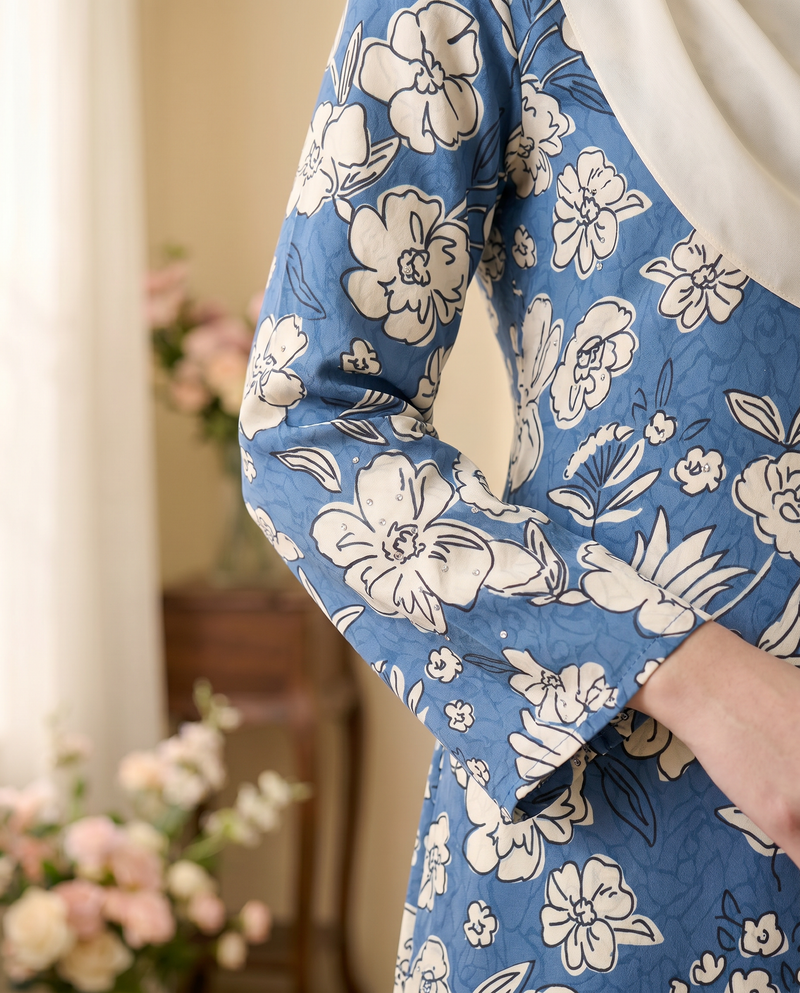Blue Sketch Floral