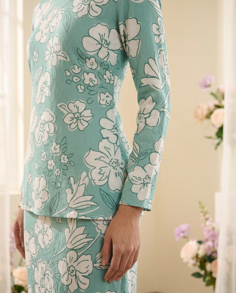 Turquoise Sketch Floral