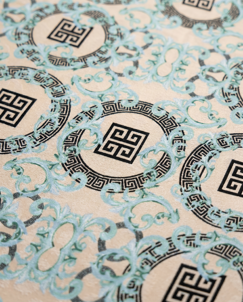 Baby Blue Greek-Key Medallion