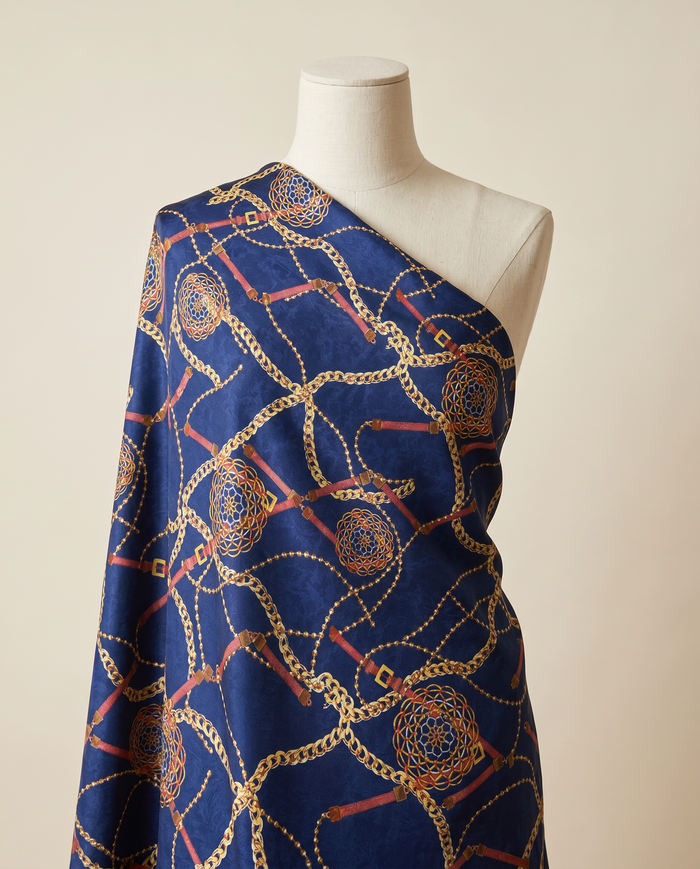 Jacquard Versace — Cool Tones — Blue Chain-Belt