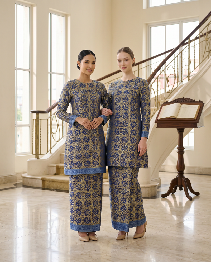 Blue Damask