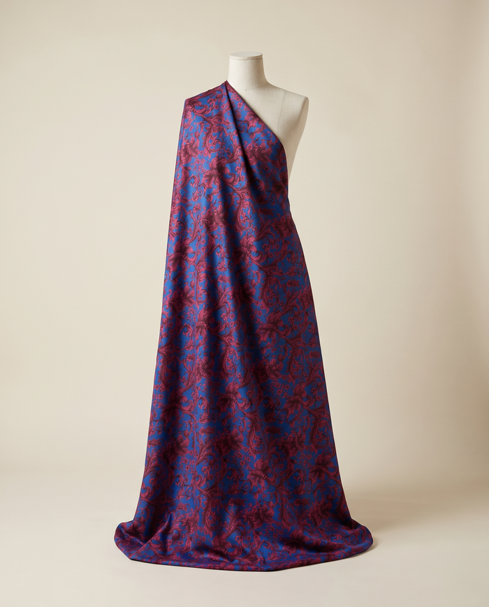 Jacquard Versace — Cool Tones — Blue Acanthus Scroll (D8)