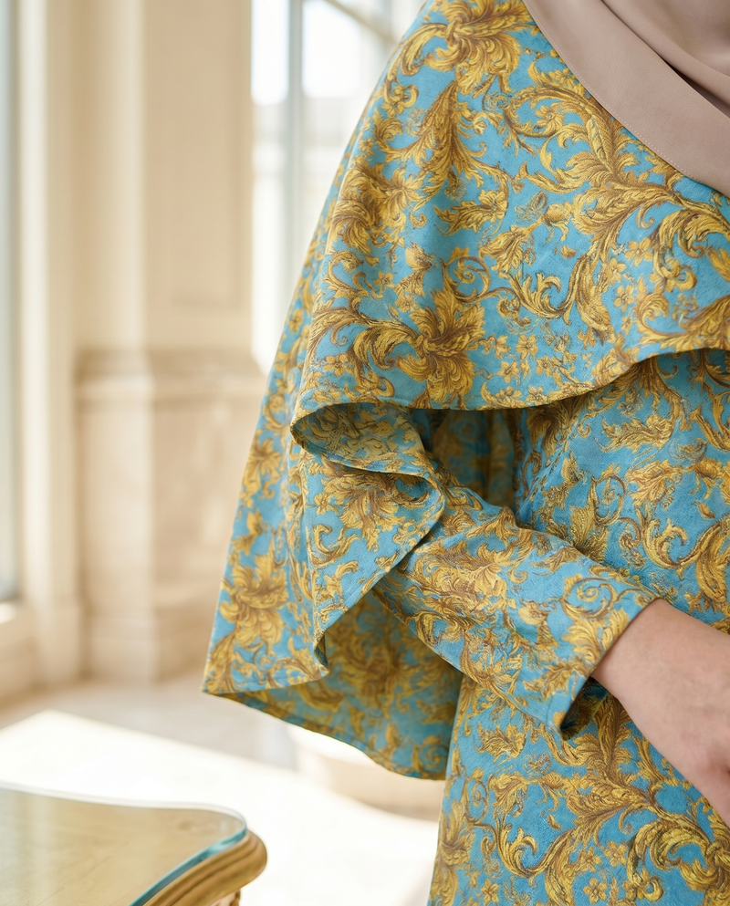 Turquoise Acanthus Scroll (D8)
