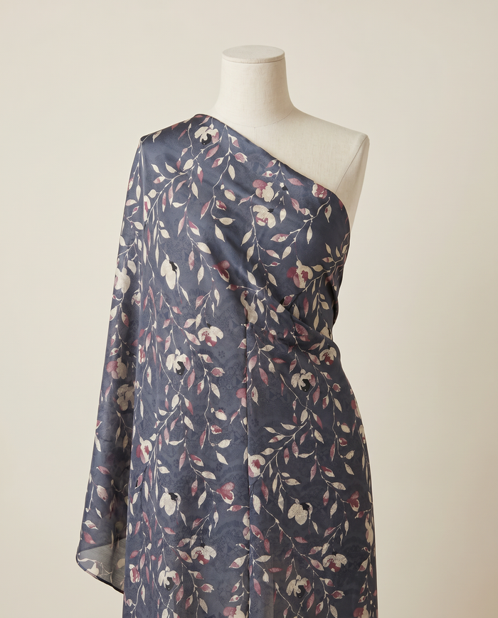 Italian Silk Printed (Ken Scott) — Purple Vine