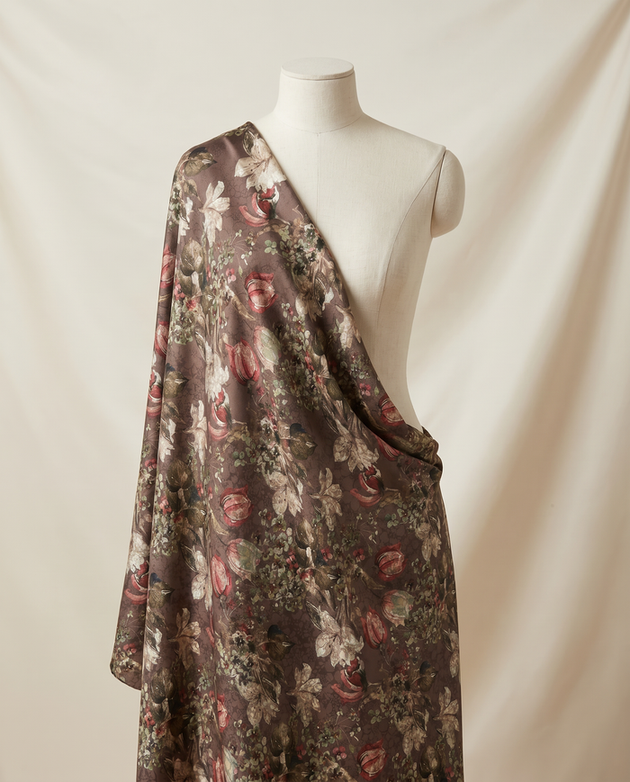 Italian Silk Printed (Ken Scott) — Brown Painterly Watercolour