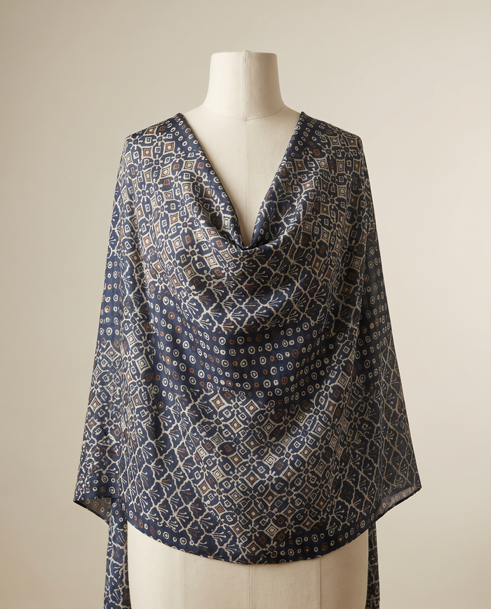 Italian Silk Printed (Ken Scott) — Blue Diamond