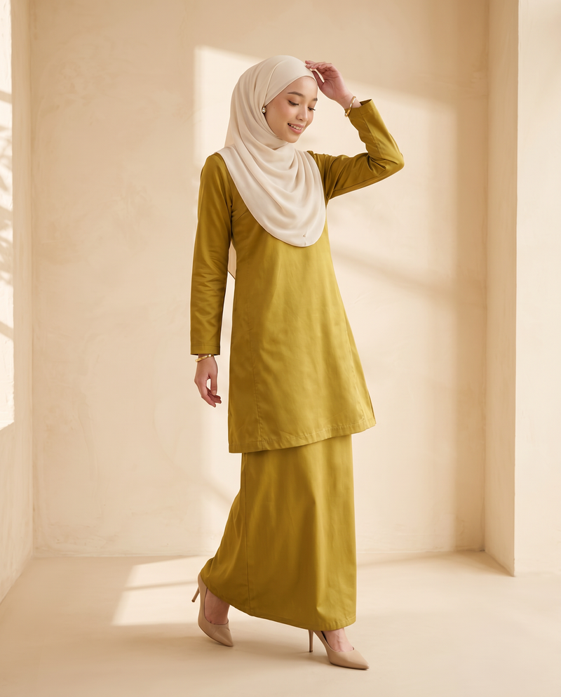 Baju Kurung Kemboja Plain Tafetta