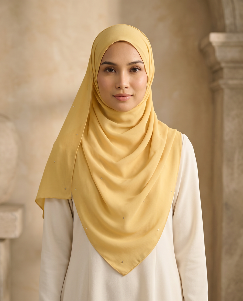 Selendang Chiffon Plain Batu