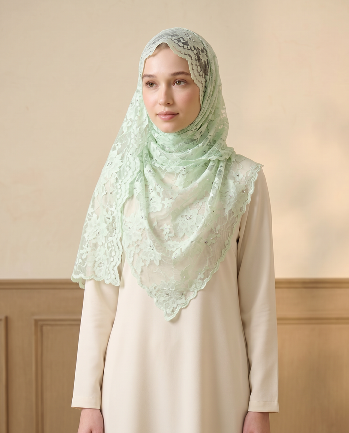 Selendang Japanese Lace — Light Green