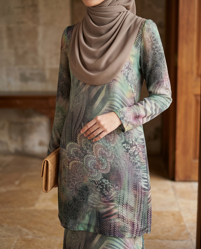 Silky Chiffon Puff — Multi Feather