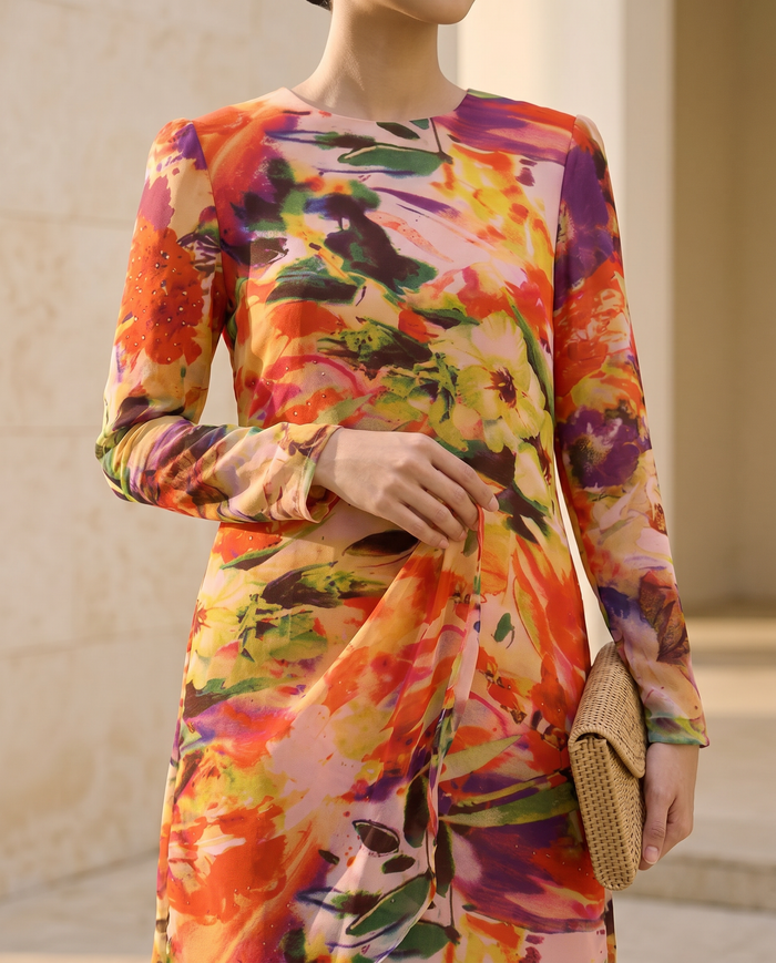 Silky Chiffon Puff — Orange Vine
