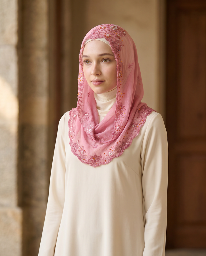 Tudung Siti Chiffon Exclusive — Dusty Rose