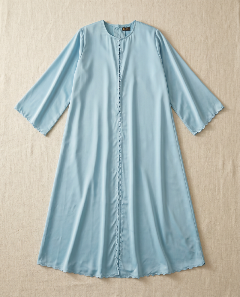 Baju Kurung Lace Dewasa Orange Brick — Blue — flatlay