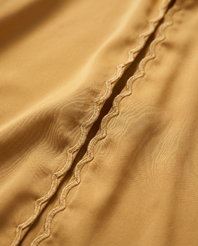 Baju Kurung Lace Dewasa Orange Brick — Mustard — macro