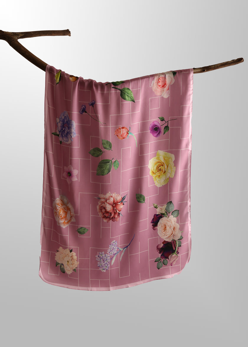 Rosy Kylie Printed Shawl
