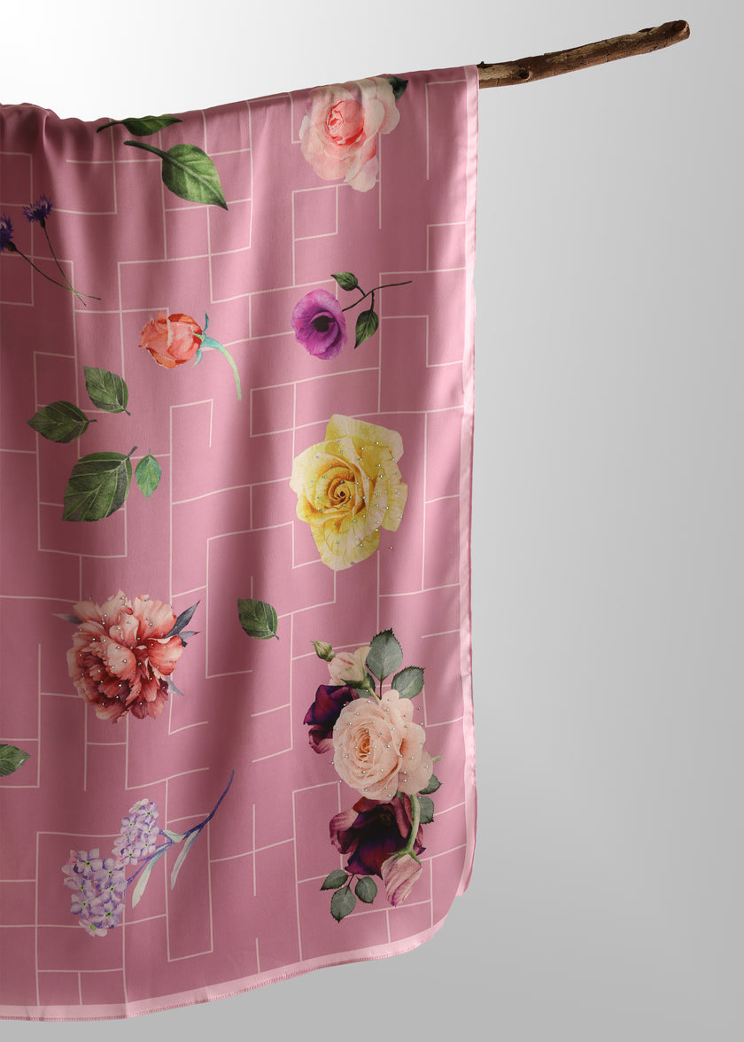 Rosy Kylie Printed Shawl