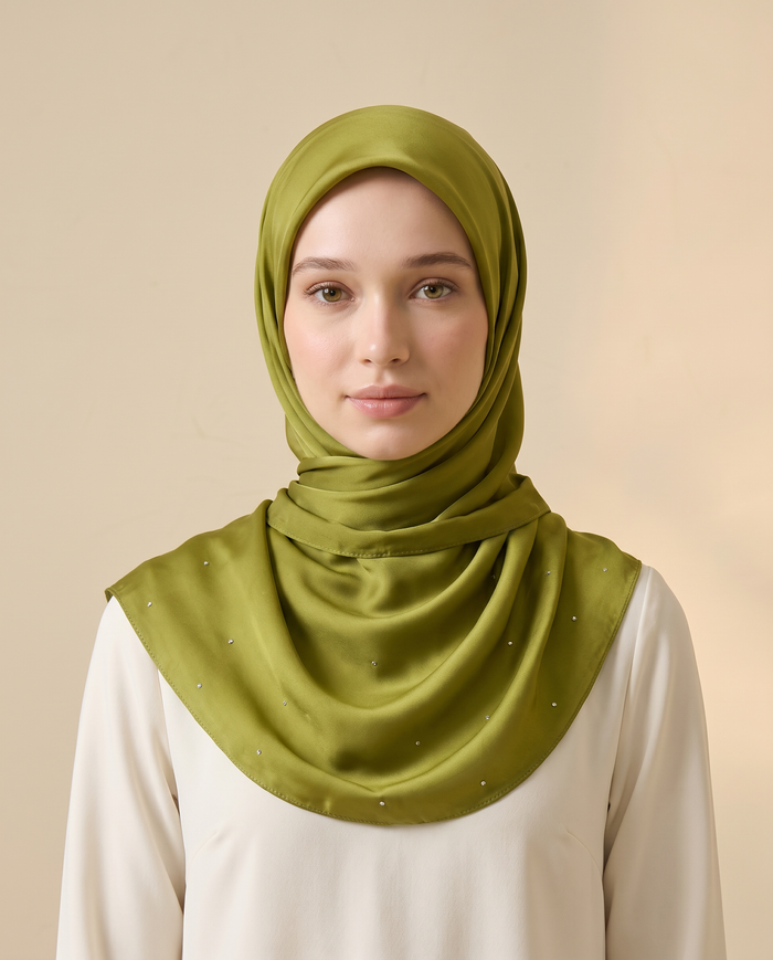 Tudung Bawal Chamuse Plain — Olive