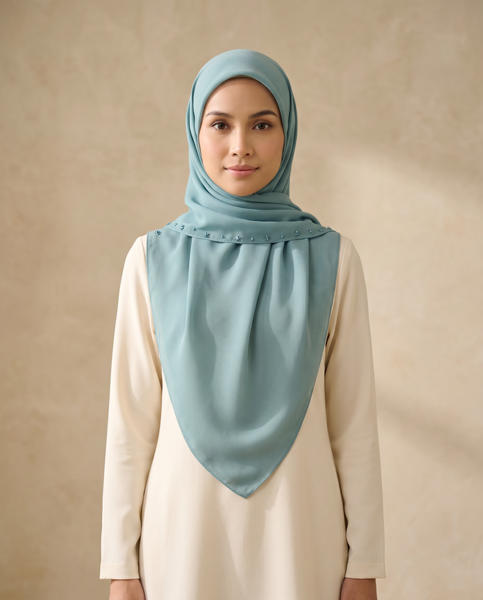 Tudung Bawal Chamuse Plain — Turquoise