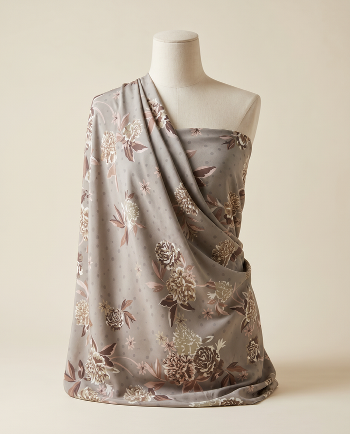 Exclusive Crepe Studded Leonard — Beige Blossom Floral