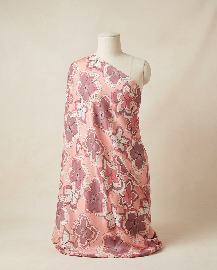 Exclusive Crepe Studded Leonard — Pink Acanthus Scroll