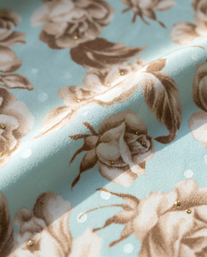 Exclusive Crepe Studded Leonard — Sky Blue Rose (D4)