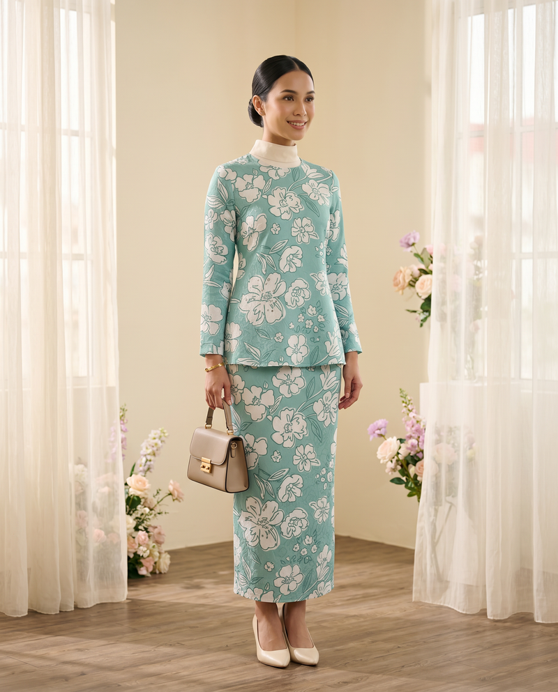 Turquoise Sketch Floral