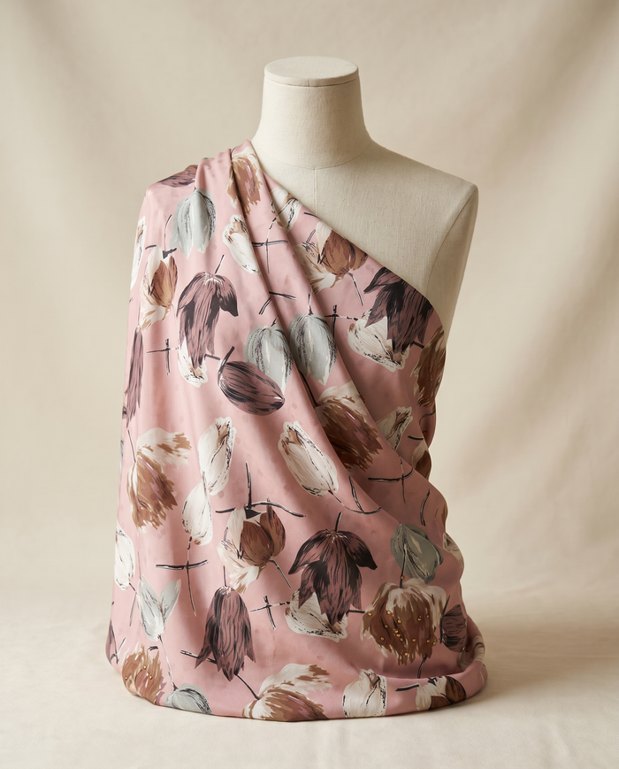 Exclusive Crepe Studded Leonard — Dusty Pink Watercolour