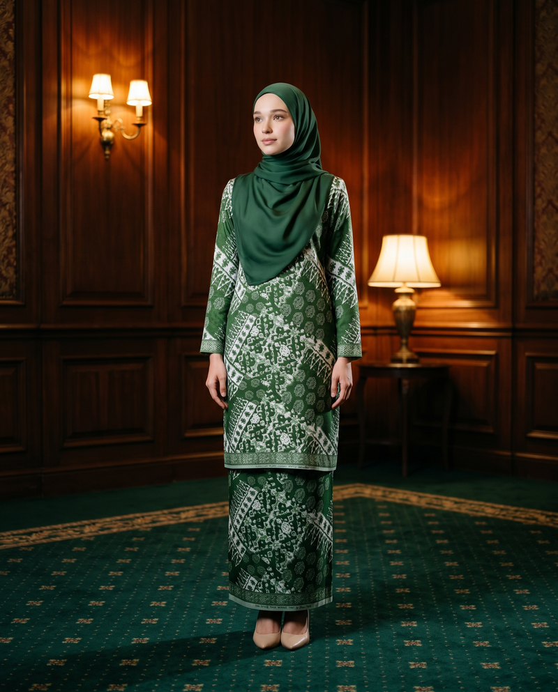 Green Ikat Tribal