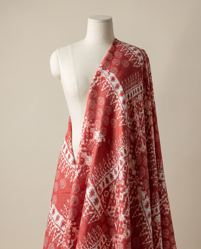 Jacquard Versace — Warm & Neutral — Red Ikat Tribal