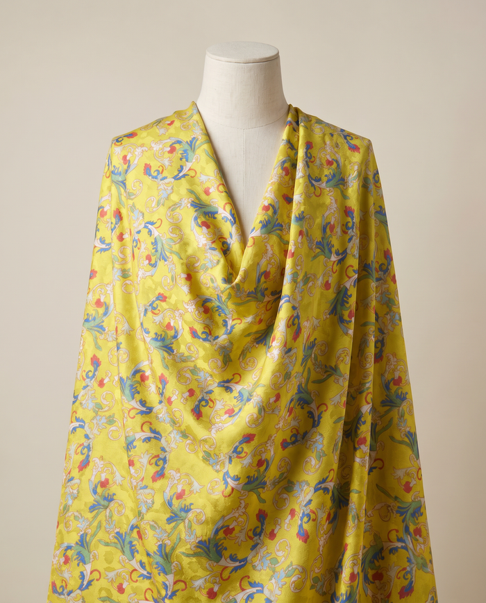 Jacquard Versace — Warm & Neutral — Yellow Acanthus Scroll Scrollwork
