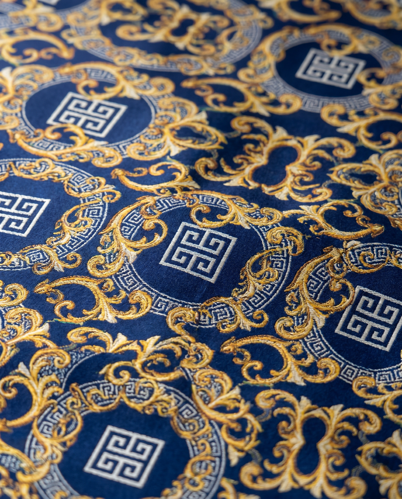 Blue Greek-Key Medallion