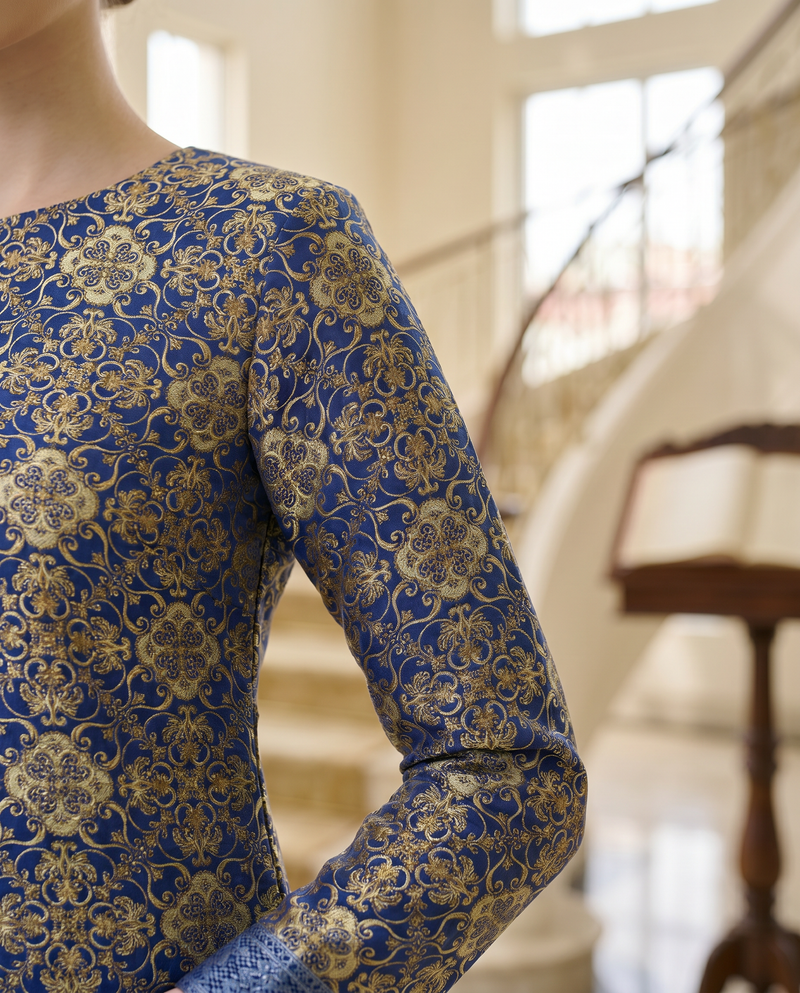 Blue Damask