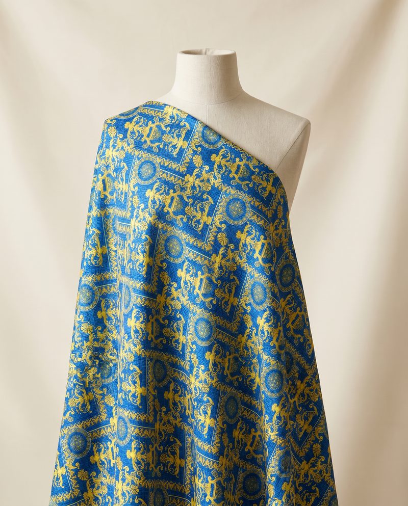 Blue Painterly Scrollwork