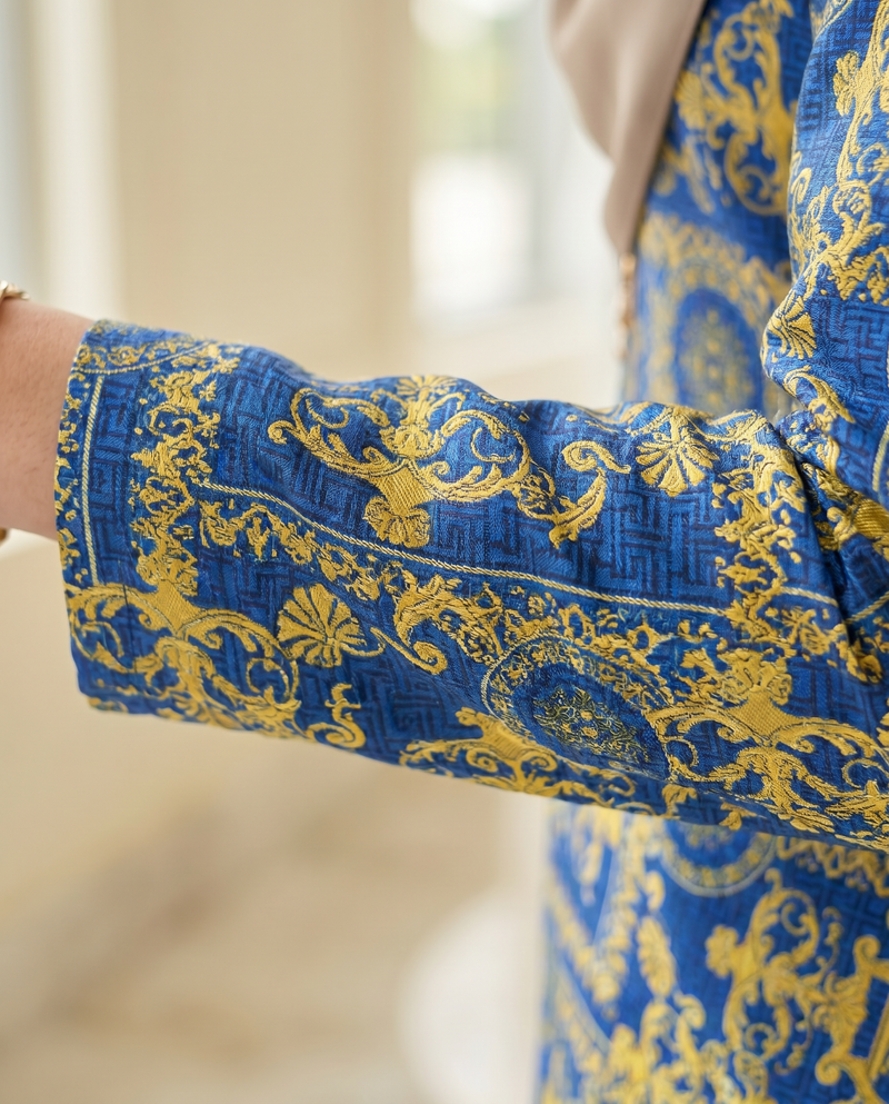 Blue Painterly Scrollwork