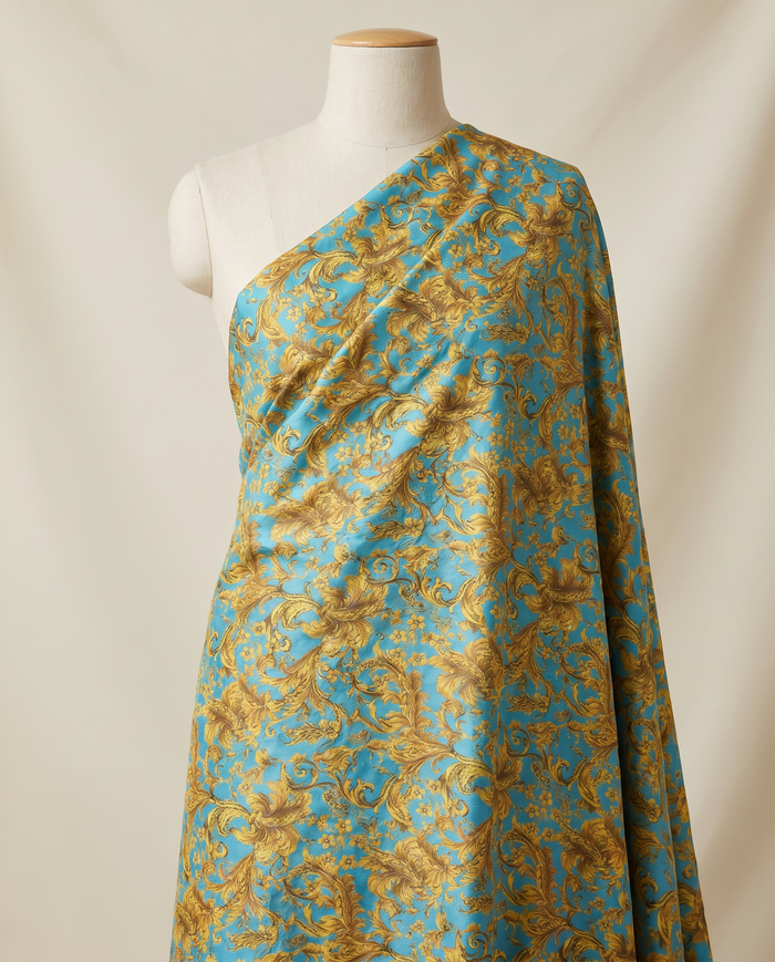 Jacquard Versace — Cool Tones — Turquoise Acanthus Scroll (D8)