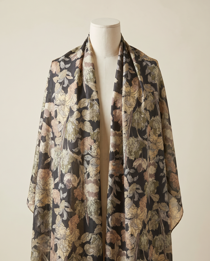 Italian Silk Printed (Ken Scott) — Black Tapestry