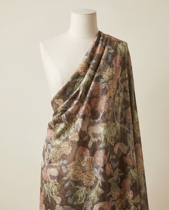Italian Silk Printed (Ken Scott) — Brown Tapestry