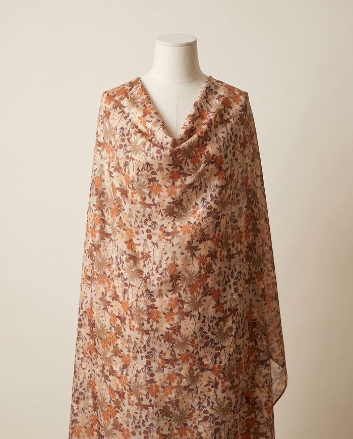 Italian Silk Printed (Ken Scott) — Orange Daisy