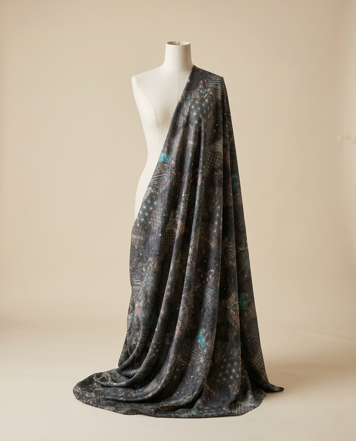 Italian Silk Printed (Ken Scott) — Black Dot