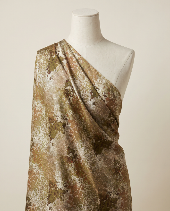 Italian Silk Printed (Ken Scott) — Green Watercolour